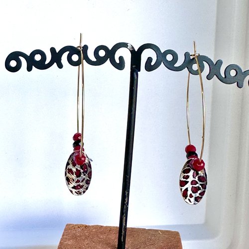 Boucles d'oreilles créoles léopard