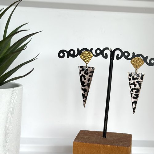 Boucles d'oreilles pendantes léopard