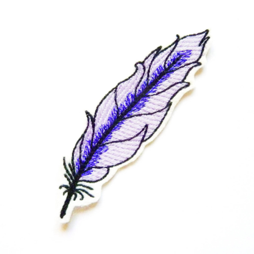 Broderie plume (plusieurs couleurs) broderie machine, écusson thermocollant, plume brodée, embroidery patch, feather patch