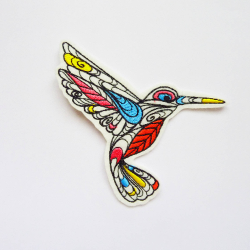 Patch thermocollant, broderie thermocollante, écusson colibri n°2,oiseau,embroidery patch (bird),