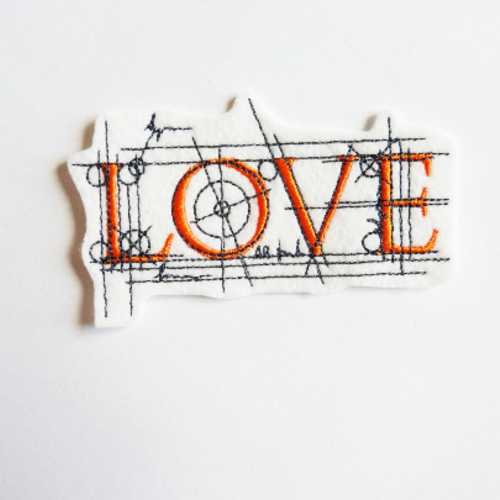 Love scientifique thermocollant (3 couleurs), coeur, broderie machine thermocollante, heart love patch, embroidery patch