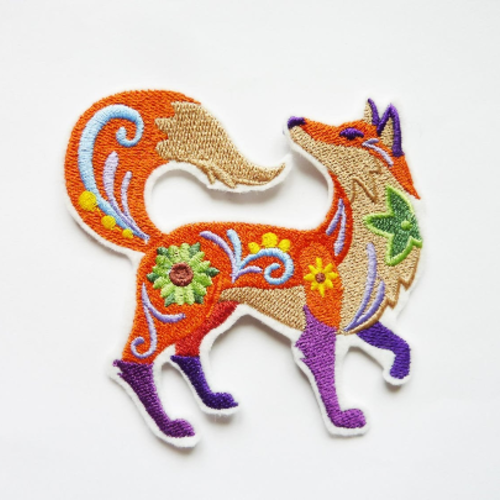 Renard brodé,embroidery patch (fox)