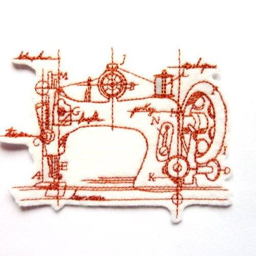 Croquis machine à coudre thermocollante, embroidery, ecusson thermocollant,