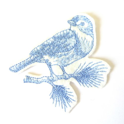Oiseau (3 couleurs), broderie thermocollante, oiseau perché,embroidery patch (bird),oiseau