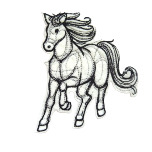 Cheval au galop (dessin) thermocollant, cheval, horse patch, ecusson horse