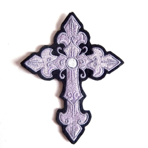 Ecusson thermocollant (2 modèles), broderie, patch thermocollant, croix