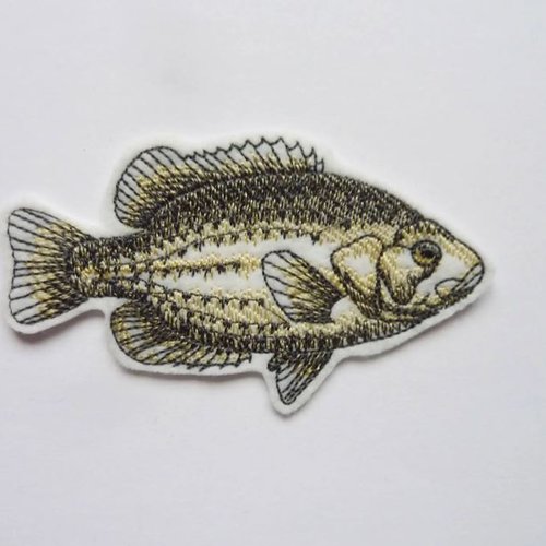 Poisson - rock bass - poisson de lac,fish patch, ecusson thermocollant, broderie machine