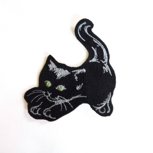Ecusson chat, cat patch,broderie machine,broderie chat,chat thermocollant,embroidery patch
