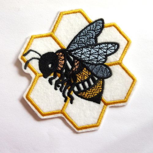 Patch abeille thermocollante, embroidery patch, insecte