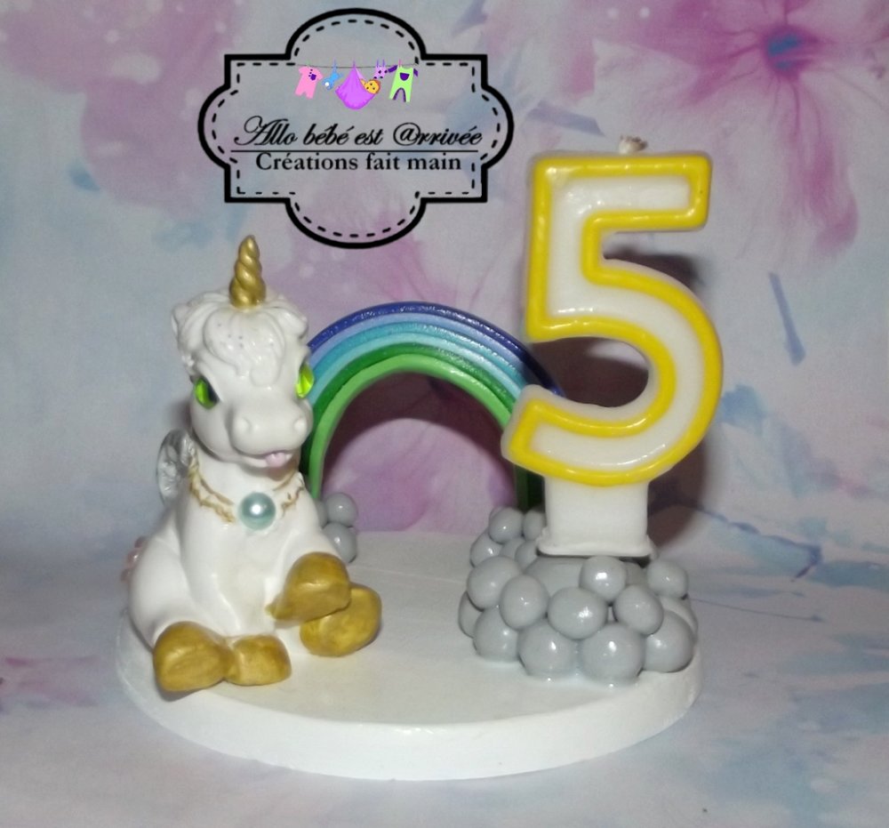 Bougeoir Licorne Fimo A Paillette Anniversaire De 1 A 9 Ans Un Grand Marche