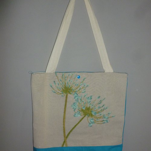 Grand sac  rectangulaire (tissu à fleurs)