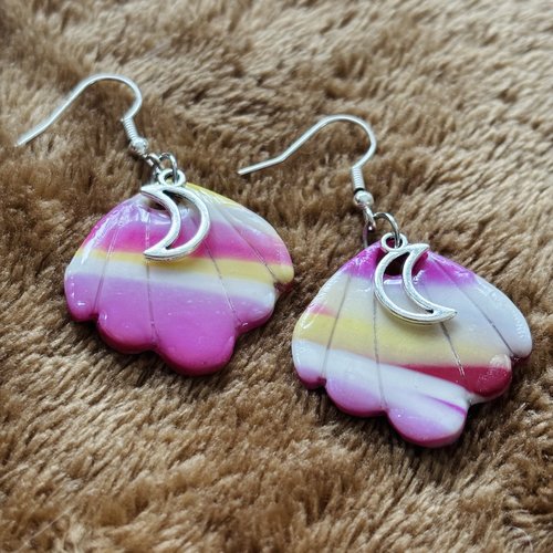 Boucles d’oreilles « ariel » en pâte polymère fait-main