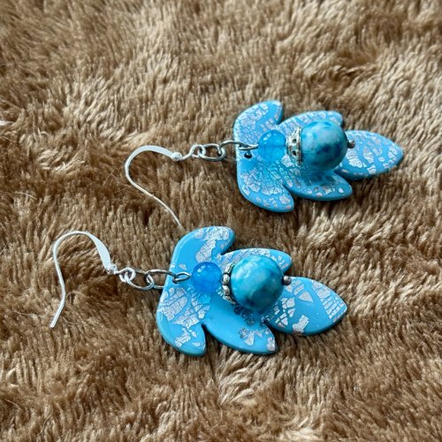 Boucles d’oreilles « arwen » en pâte polymère fait-main
