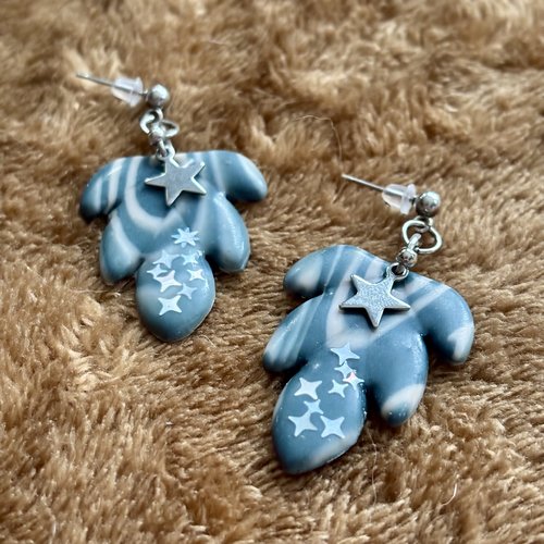 Boucles d’oreilles « arwen » en pâte polymère fait-main