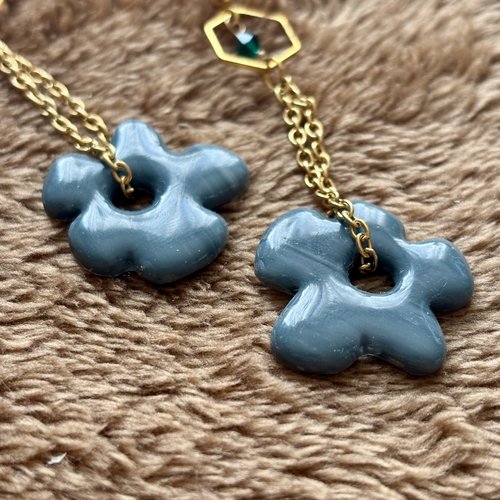 Boucles d’oreilles « flora » en pâte polymère fait-main