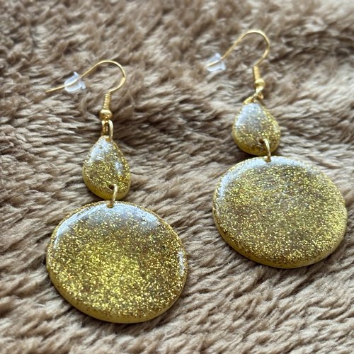 Boucles d’oreilles « misty » en pâte polymère fait-main