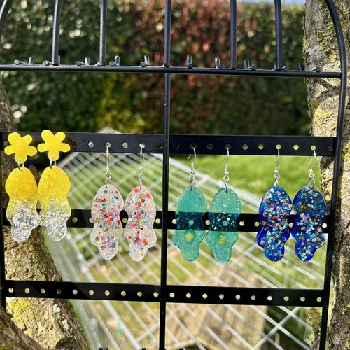 Boucles d’oreilles « nuage » en résine - plusieurs couleurs dispo