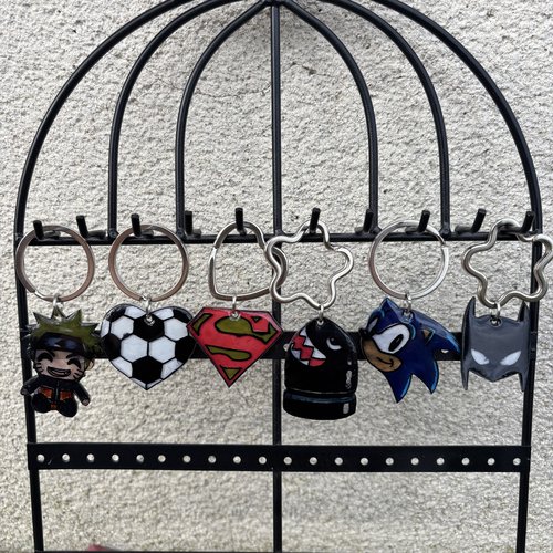 Porte-clés « geek» en plastique rétractable résiné