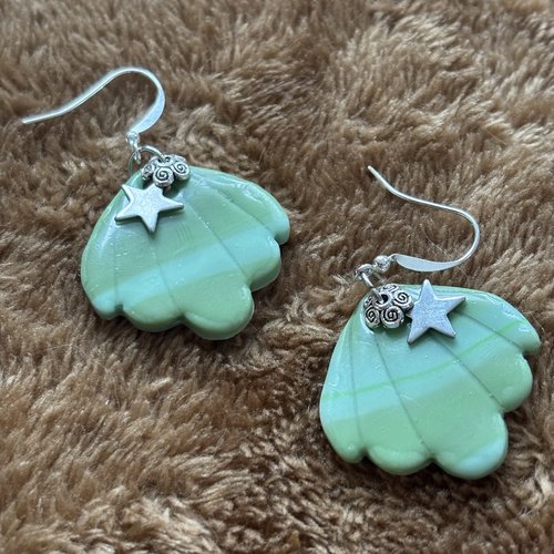 Boucles d’oreilles « ariel » en pâte polymère fait-main