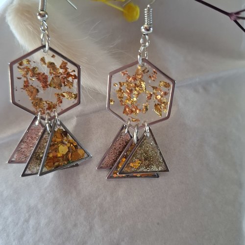 Boucles géométriques dorées