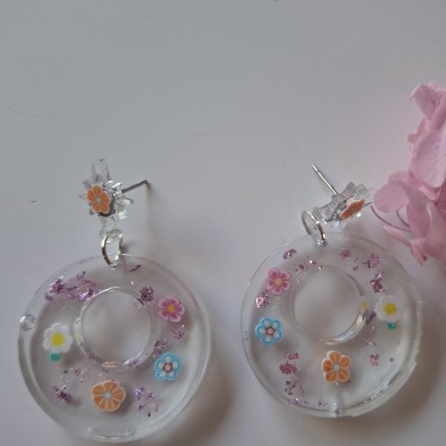 Jardin pastel – boucles d’oreilles fleuries et délicates