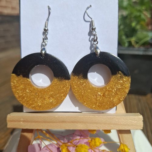 Éclipse d’or – boucles d’oreilles célestes et lumineuses