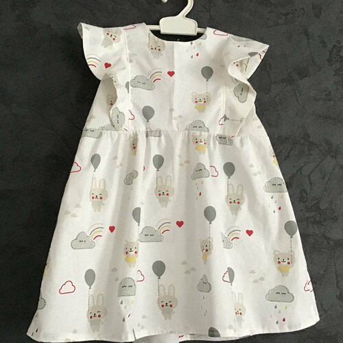 Robe bébé nuages à volants du 3 mois au 4 ans