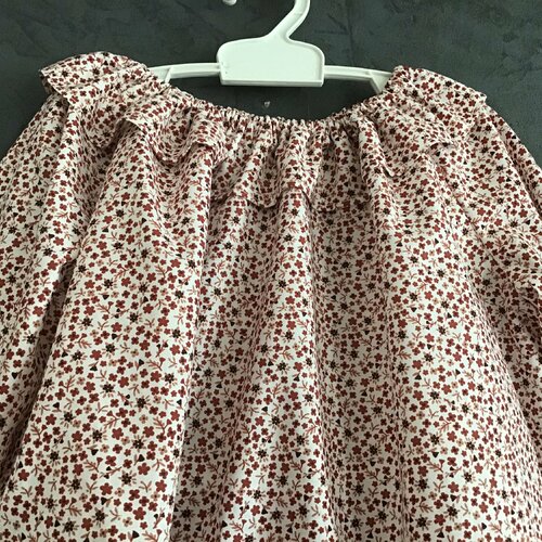 Blouse enfant façon  liberty col volanté du 2 au 12 ans