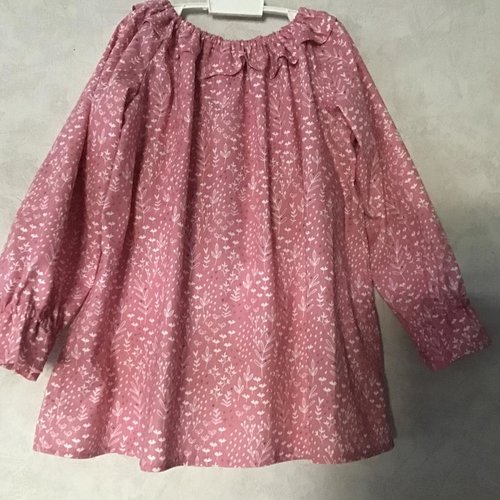 Blouse enfant rose col volanté du 2 au 12 ans