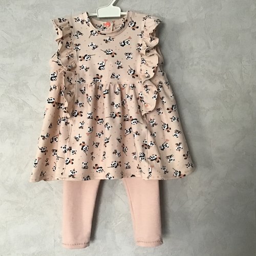 Robe bébé panda et leggings  du 3 mois au 2ans