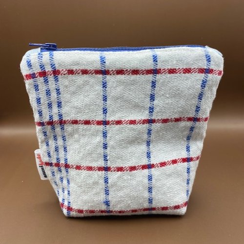 Trousse de maquillage vintage tissu upcyclé