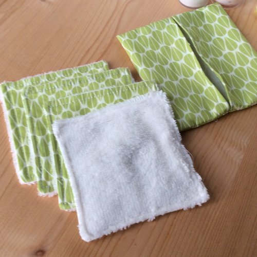 Lot 4 lingettes lavables avec pochette