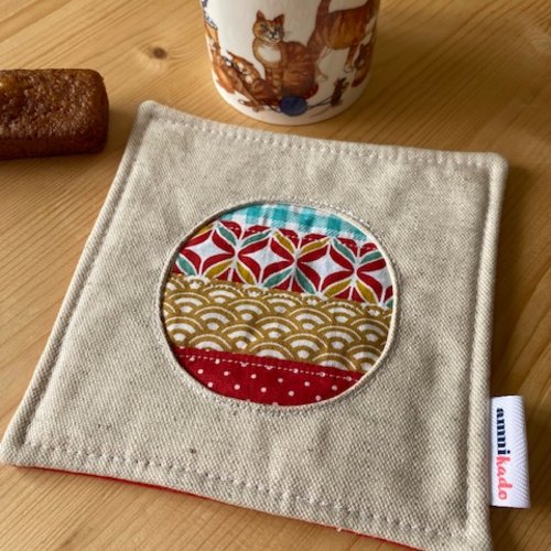 Dessous de tasse en tissu molletonné
