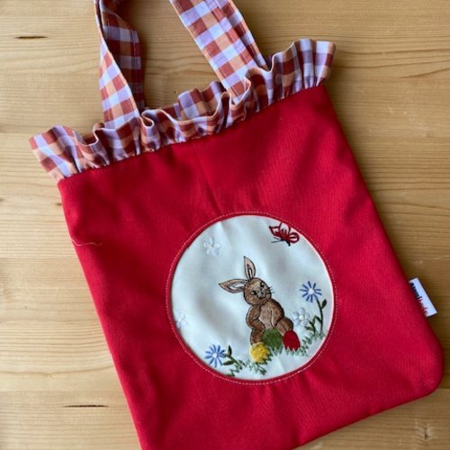 Panier de pâques, sac chasse aux oeufs, tote-bag enfant