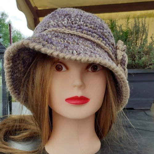 Chapeau femme vintage crochete main handmade