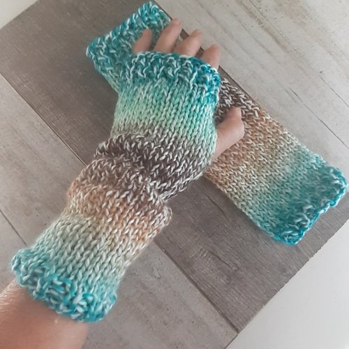 Mitaines femme tricotees main boheme