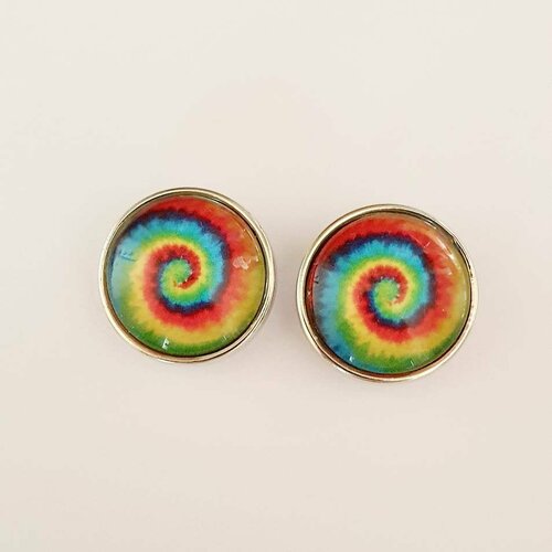 Paire de boutons pression snap 18mm spirale multicolore