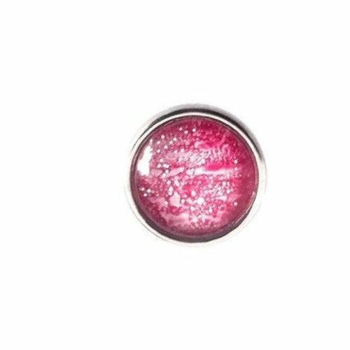 Paire de boutons pression snap mini 12mm texturé rouge/rose et blanc