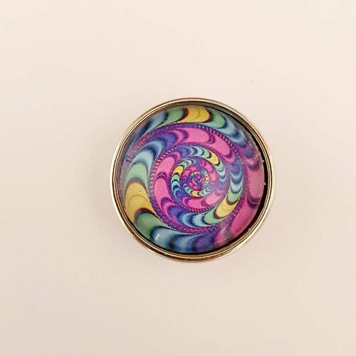 Bouton pression snap 18mm spirale multicolore
