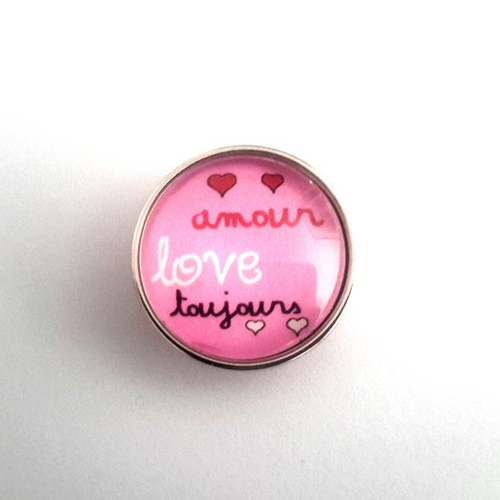 Bouton pression snap 18mm amour love toujours 