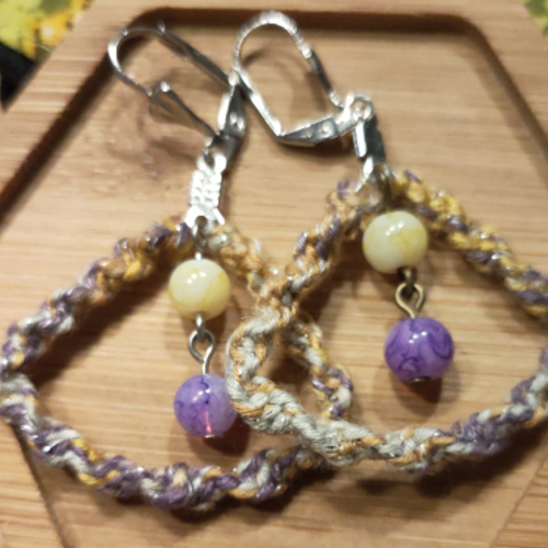 Boucles d'oreilles " champs de lavande"