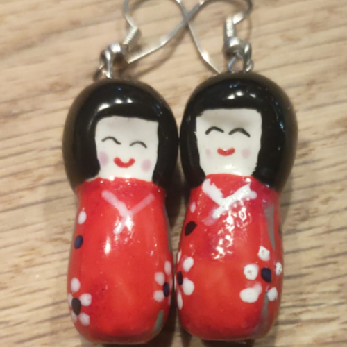 Boucles d'oreilles "kokeshi"