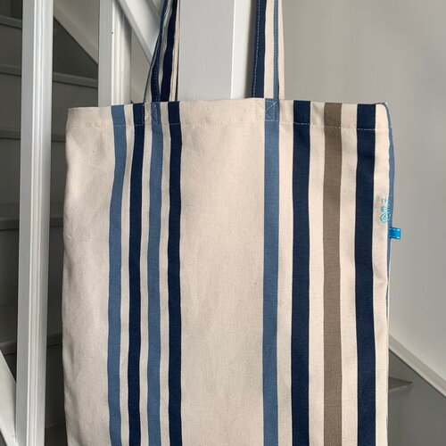 Tote bag à rayures bleues