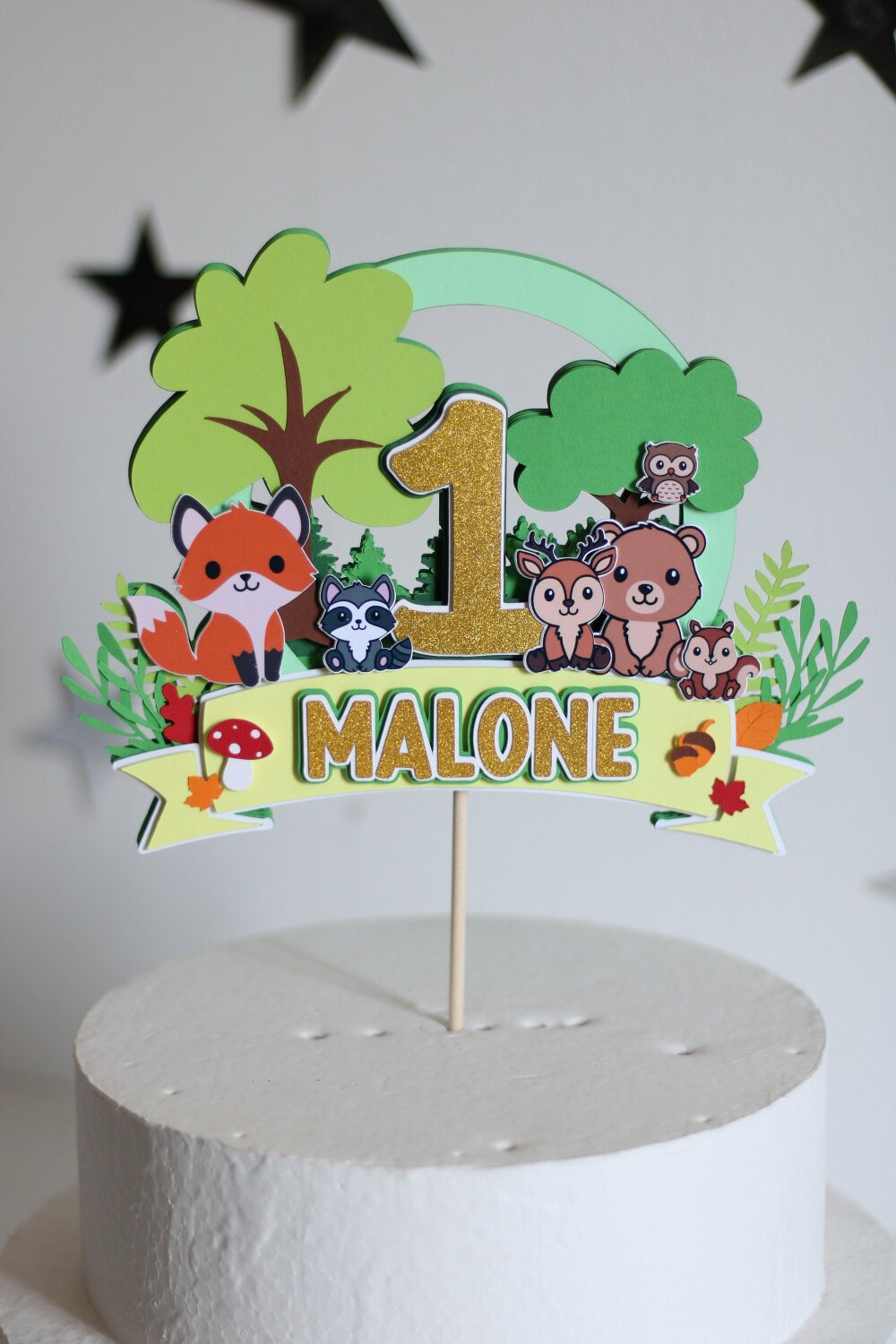 Cake topper animaux de la forêt décoration anniversaire décoration gâteau anniversaire