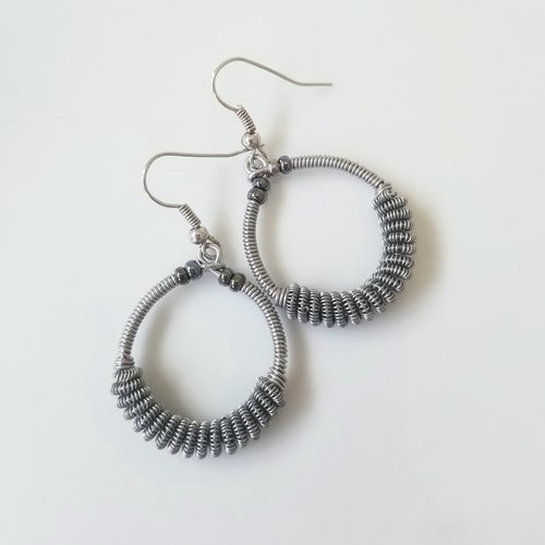 Boucles d'oreilles wire wrapped plaquées argent