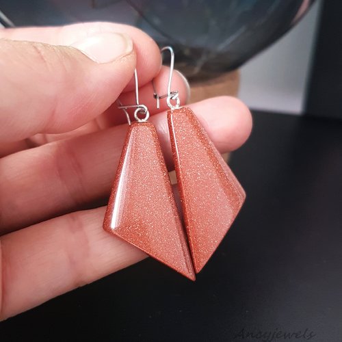 Boucles d'oreilles pétillantes pierre de soleil