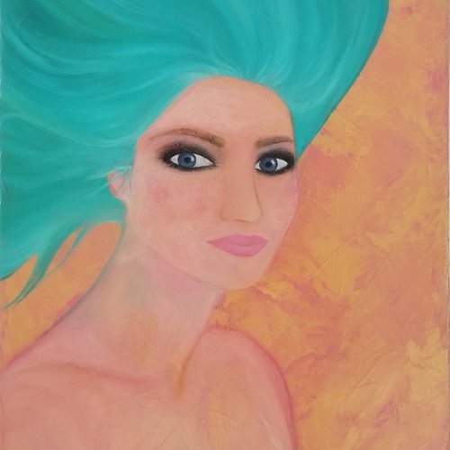 Peinture originale portret femme