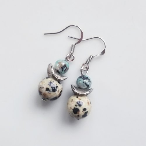Petites boucles d'oreilles jaspe