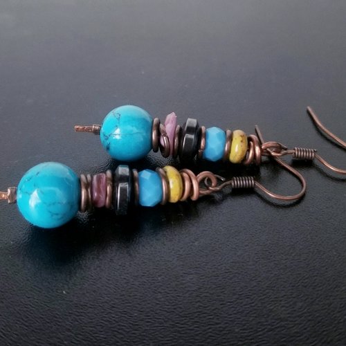 Boucles d'oreilles bohème perles