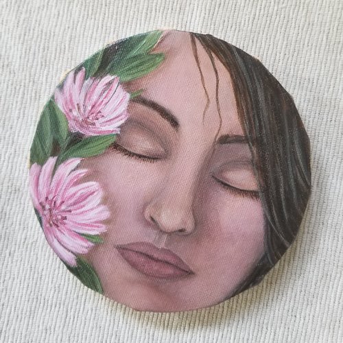 Peinture acrylique visage femme